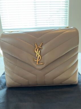 Like New Authentic Saint Laurent Small Loulou Taupe Bag